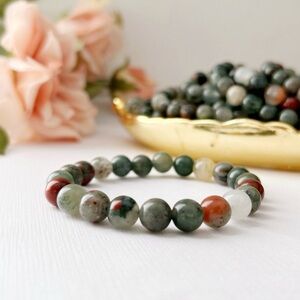 Elegant Bloodstone Stretchy Bracelet
